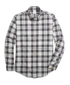 Brooks Brothers Men's Regent Fit Flannel Heathered Multi Plaid Sport Shirt