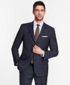 Brooks Brothers Men's Madison Fit Saxxon Wool Blue Plaid 1818 Suit