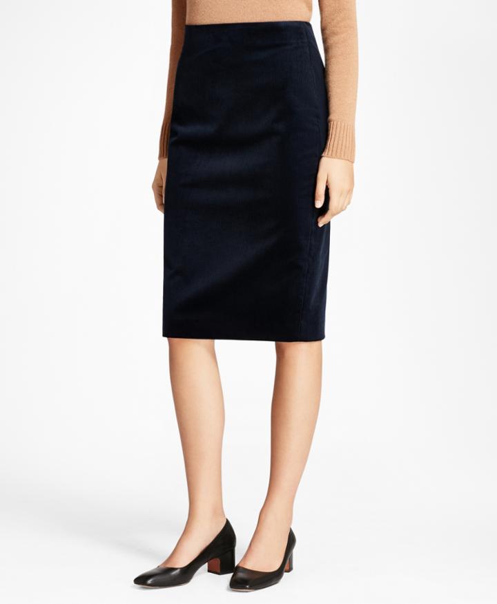 Brooks Brothers Women's Stretch Cotton Corduroy Pencil Skirt