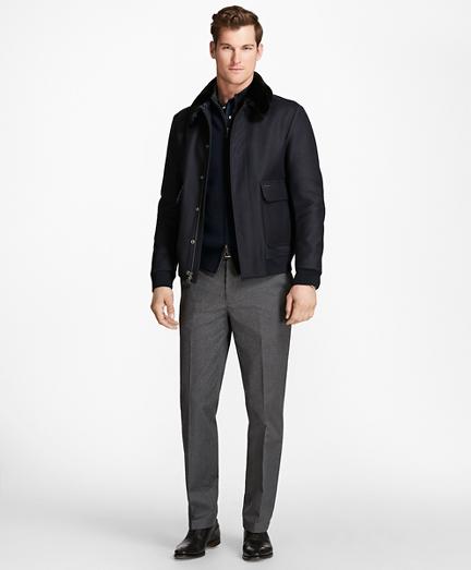 Brooks Brothers Fur Collar Wool Bomber