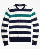 Brooks Brothers Contrast Chest Stripe Crewneck Sweater