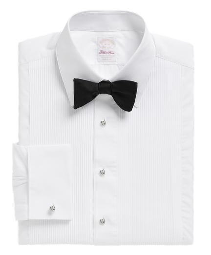 Brooks Brothers Golden Fleece Madison Fit Swiss Pleat Tennis Collar French Cuff Tuxedo Shirt
