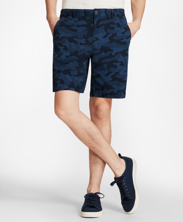 Brooks Brothers Men's Camo-pattern Cotton Twill Shorts
