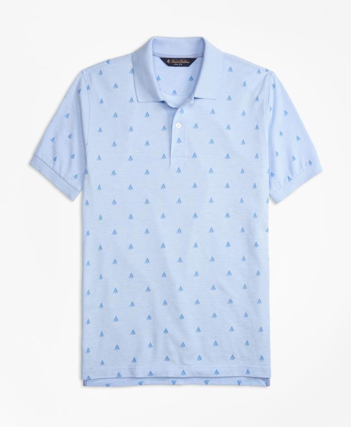 Brooks Brothers Men's Slim Fit Oxford Sailboat Print Polo Shirt