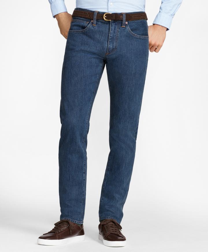 Brooks Brothers Men's 116 Slim Stretch Jeans In Indigo Denim