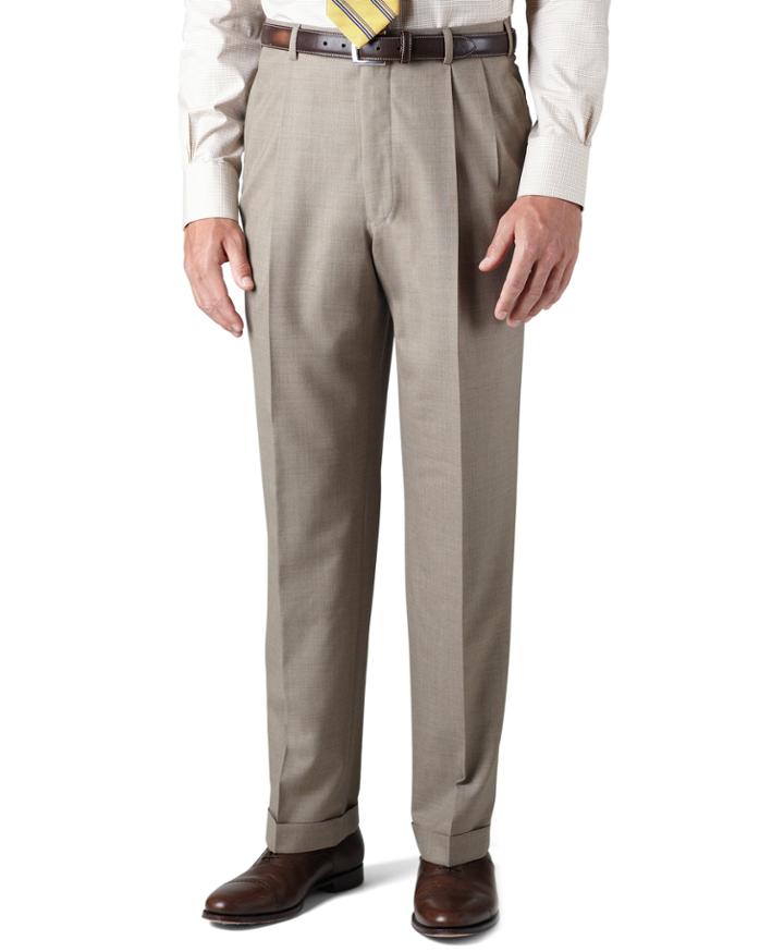 Brooks Brothers Men's Country Club Saxxon Wool Madison Fit Pleat-front Trousers