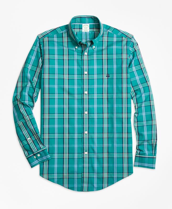 Brooks Brothers Men's Non-iron Milano Fit Signature Tartan Sport Shirt