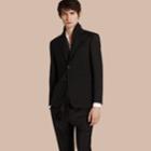 Burberry Burberry Modern Fit Wool Mohair Part-canvas Jacket, Size: 44r, Black