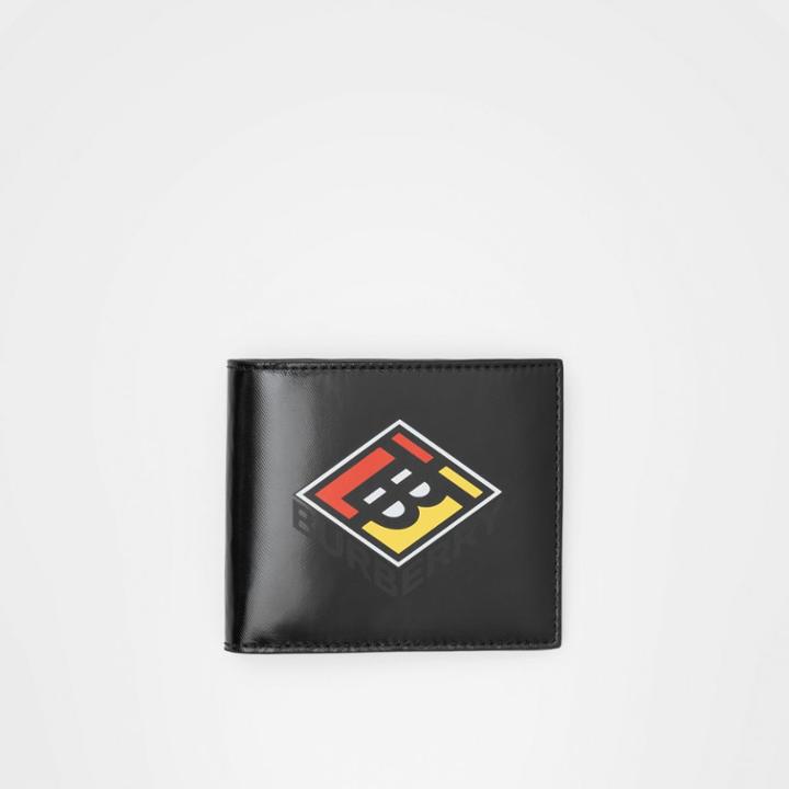 Burberry Burberry Logo Graphic Canvas International Bifold Wallet, Black