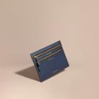 Burberry Burberry Grainy Leather Currency Wallet, Blue