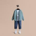Burberry Burberry London Icons Print Cotton Zip-front Sweatshirt, Size: 6y, Blue