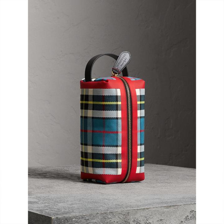 Burberry Burberry Tartan Cotton Pouch, Blue
