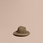 Burberry Burberry Rabbit Fur Felt Fedora Hat, Size: M/l, Beige