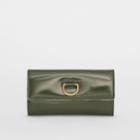 Burberry Burberry D-ring Patent Leather Continental Wallet, Green