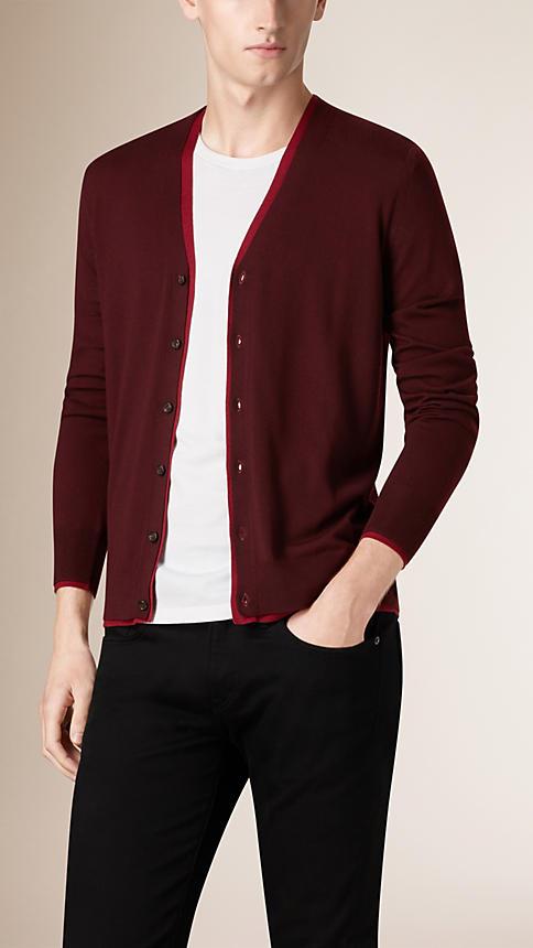 Burberry Silk Lined Merino Wool Cardigan