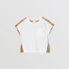 Burberry Burberry Childrens Icon Stripe Panel Cotton T-shirt, Size: 14y, White