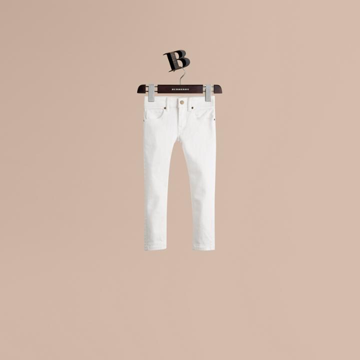 Burberry Burberry Skinny Fit Cotton Blend Jeans, Size: 10y, White