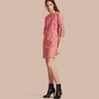 Burberry Burberry Puff-sleeved Floral Lace Shift Dress, Size: 04, Purple