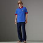 Burberry Burberry Reissued Cotton Polo Shirt, Size: Xxl, Blue