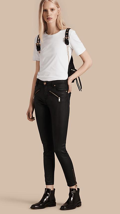 Burberry Skinny Fit High-rise Coated Stretch Denim Jeans