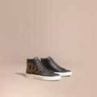 Burberry Burberry Rivet And Eyelet Leather High-top Trainers, Size: 38, Black