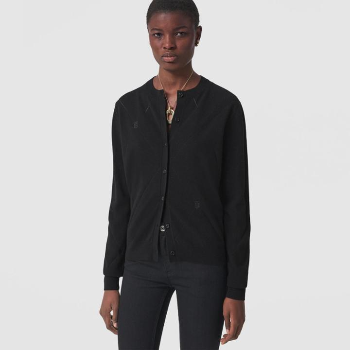 Burberry Burberry Monogram Motif Wool Blend Cardigan, Size: Xl