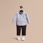 Burberry Burberry Button-down Collar Striped Stretch Cotton Shirt, Size: 18m, Blue