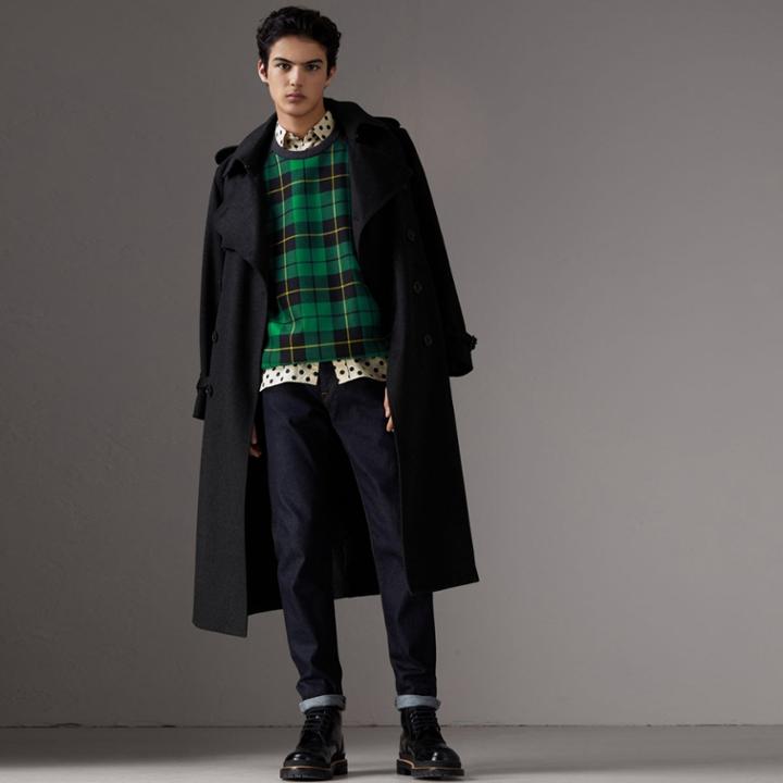 Burberry Burberry Tartan Panel Jersey Sweatshirt