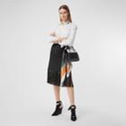 Burberry Burberry Logo Print Silk Crepe De Chine Shirt, Size: 04, White