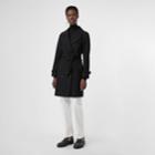 Burberry Burberry Herringbone Wool Cashmere Blend Trench Coat, Size: 04, Black