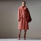 Burberry Burberry Faux Fur Single-breasted Coat, Size: 10, Pink