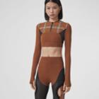 Burberry Burberry Check Panel Stretch Jersey Cropped Top