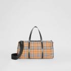 Burberry Burberry Medium Vintage Check And Leather Barrel Bag, Yellow