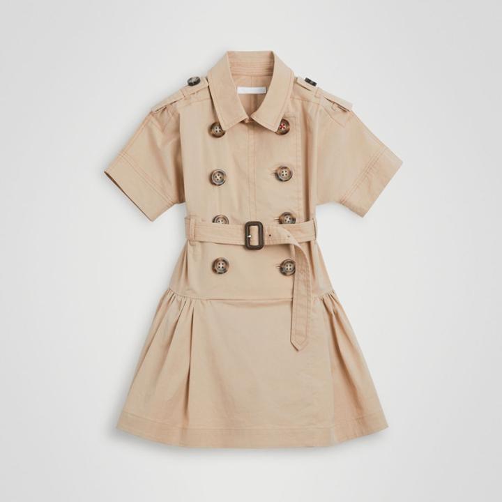 Burberry Burberry Childrens Stretch Cotton Trench Dress, Size: 6y, Yellow