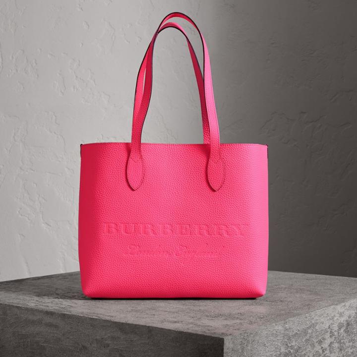 Burberry Burberry Embossed Leather Tote
