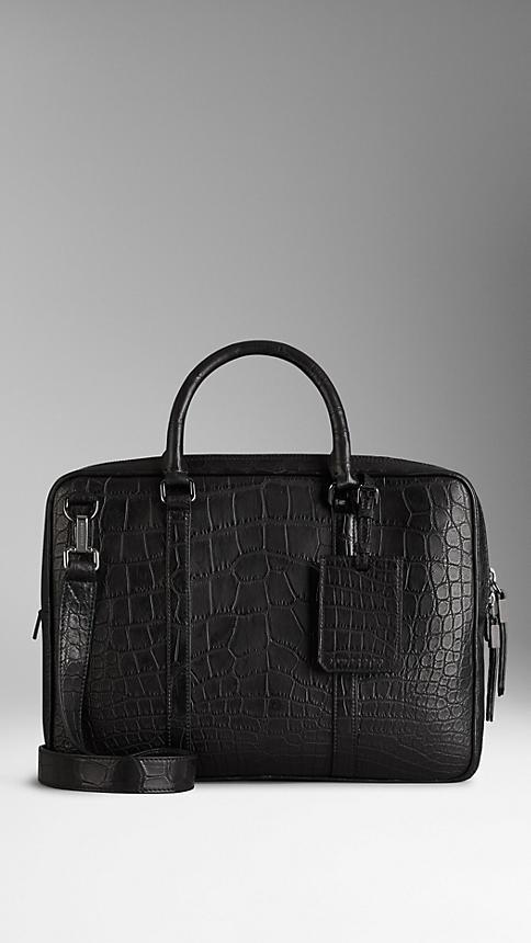 Burberry Alligator Leather Crossbody Briefcase