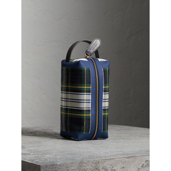 Burberry Burberry Tartan Cotton Pouch, Grey