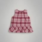 Burberry Burberry Childrens Ruffle Detail Check Cotton Top, Size: 3y