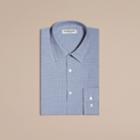 Burberry Burberry Slim Fit Gingham Cotton Poplin Shirt, Size: 18, Blue