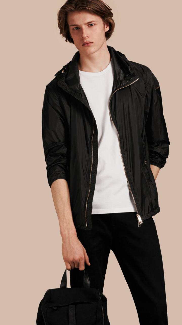 Burberry Burberry Ultra-lightweight Blouson With Hood, Black