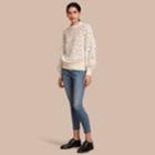 Burberry Burberry Ribbed Detail Voluminous Lace Top, White