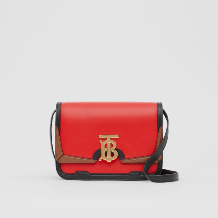 Burberry Burberry Small Appliqu Leather Tb Bag, Red