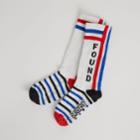 Burberry Burberry Logo Striped Cotton Blend Socks, Size: 30-32