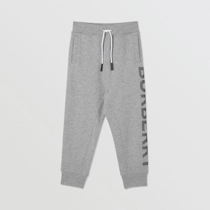 Burberry Burberry Childrens Logo Print Cotton Drawcord Trackpants, Size: 4y, Grey