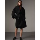 Burberry Burberry Double-faced Wool Cashmere Sculptural Coat, Size: 04, Black