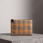 Burberry Burberry Large Coated Vintage Check Pouch, Black