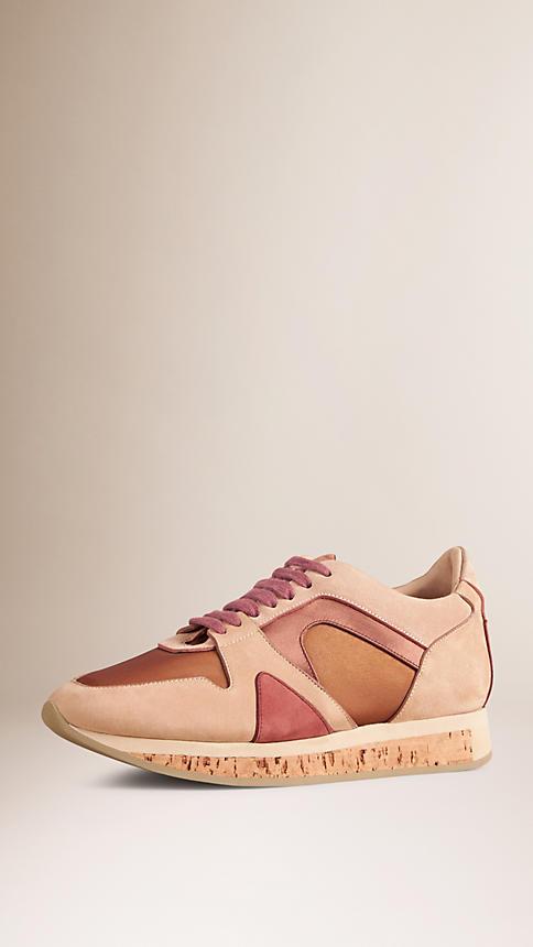 Burberry The Field Sneaker In Suede And Mesh