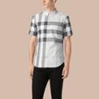Burberry Burberry Short-sleeved Check Cotton Shirt, Size: Xxl, Beige