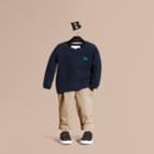Burberry Burberry Waffle Knit Cotton Sweater, Size: 6m, Blue
