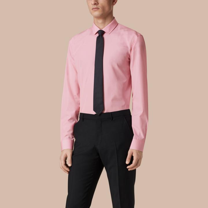 Burberry Burberry Modern Fit Cotton Poplin Shirt, Size: 16, Pink